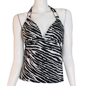 4/$24 New York & Company 2 Piece Black‎ White Zebra Tankini Bikini Swimsuit